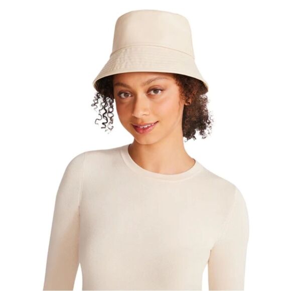 NWT Steve Madden Women's Reversible Plaid Bucket Hat Cream Fabric. One size - Picture 3 of 10